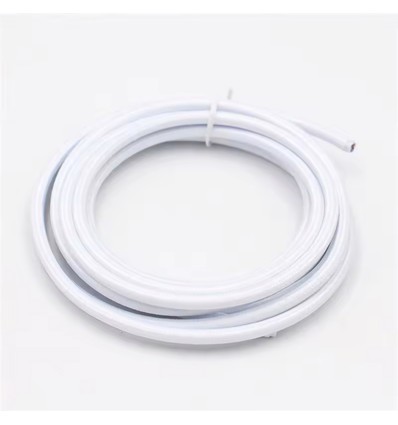 5m Tygkabel 2x0,75 mm², textil - 230V, Vit