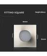 GU10 infälld downlight, kvadratisk - Satin nickel, IP54 våtrum, Hål: Ø7,5 cm, Mått: 8,4 x 8,4 cm