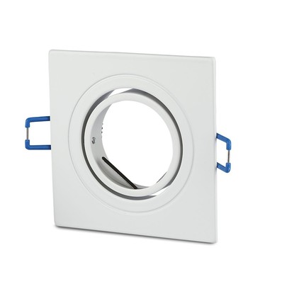 GU10 infälld spot - Kvadratisk, vit, aluminium, hål: Ø7,5 cm, mått: 9,1 x 9,1 cm
