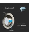GU10 infälld spot - Rund, satin nickel, justerbar, Hål: Ø9,0 cm, Mått: Ø10,0 cm, IP20 inomhus