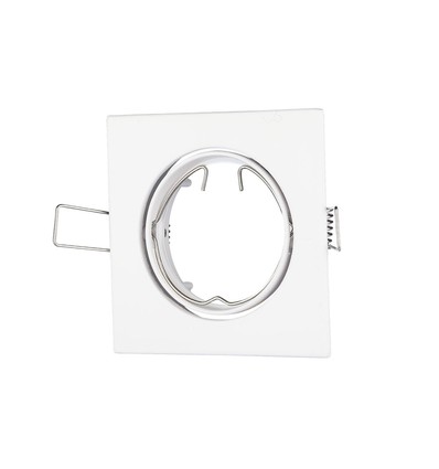 GU10 infälld spot - Fyrkantig, vit, aluminium, utan ljuskälla