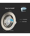 GU10 infälld spot rund - Satin nickel, aluminium, Ø85 mm hål, IP20 inomhus