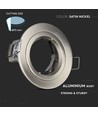 GU10 infälld spot - Satin nickel, rund, aluminium, hål: Ø7,3 cm, mått: Ø8,1 cm