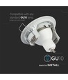 GU10 infälld spot - Vit, aluminium, IP20 inomhus, Hål: Ø7,3 cm, Mått: Ø8,1 cm