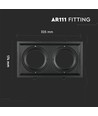 Dubbel infällnadsspot för 2x AR111 - Svart, aluminium, 32,5 x 17,4 cm, IP20, utan ljuskälla
