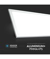 120x30 LED panel, 45W - 80lm/W, vit kant, IP20 inomhus