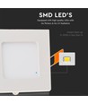 6W 12x12cm LED infälld panel - Hål: 11x11 cm, Mått: 12x12 cm