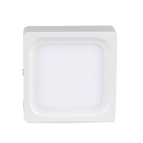 15W kvadratisk LED påbyggnadspanel - 1500lm, 15,5x15,5cm, vit kant, varmvit