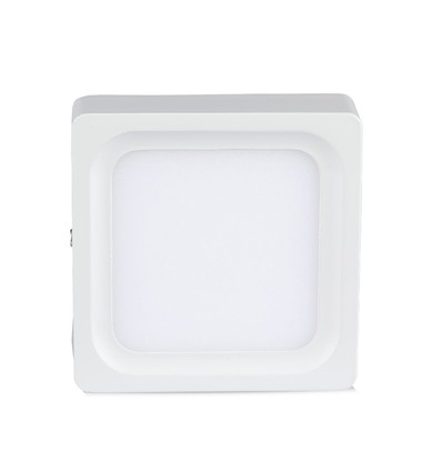 15W kvadratisk LED påbyggnadspanel - 1500lm, 15,5x15,5cm, vit kant, varmvit