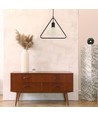 E27 pendellampa, geometrisk triangel - Matt svart, modern design, metallfinish
