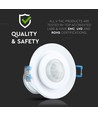 PIR taksensor med rörligt huvud, justerbar - 360 grader, max 400W LED, vit