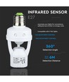 E27 sockel med 360° infraröd rörelsesensor - Max 60W, räckvidd upp till 6m, inomhus