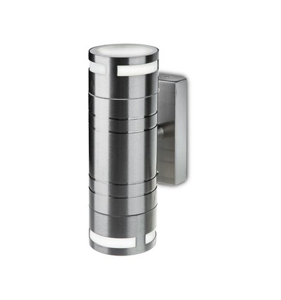 GU10 vägglampa med upp/ned ljus - Rostfritt stål, IP44 utomhus, utan ljuskälla