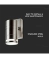 GU10 vägglampa i rostfritt stål - IP44 utomhus, glas, utan ljuskälla