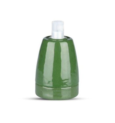 E27 sockel i grönt porslin - Max 60W, Ø4,7 x 6,4 cm, IP20 inomhus