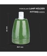 E27 sockel i grönt porslin - Max 60W, Ø4,7 x 6,4 cm, IP20 inomhus