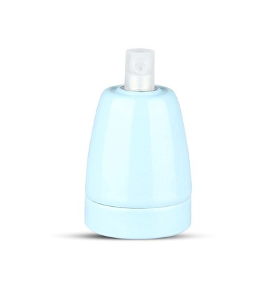 E27 porslinssockel - Blå, max 60W, Ø4,7 x 6,4 cm, IP20 inomhus