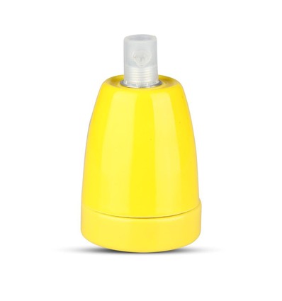 Gul E27 porslinssockel - Max 60W, Ø4,7 x 6,4 cm, IP20 inomhus
