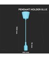 E27 pendelupphäng i ljusblå silikon - 1m sladd, utan ljuskälla