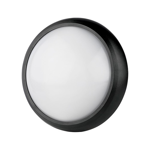 12W LED taklampa - IP54, Ø22cm, svart kant, 3000K, inkl. ljuskälla