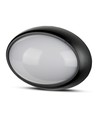 12W oval LED tak/vägglampa - IP54, svart, 3000K, 24,2 x 16,5 cm