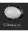 12W oval LED tak/vägglampa - IP54, svart, 3000K, 24,2 x 16,5 cm