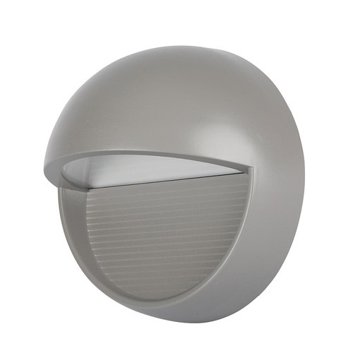 3W LED pollare / trappbelysning, Grå - Rund, IP65 utomhus, 3000K, Ø5,8cm