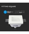 GU10 infälld spot - Fyrkantig, vit, frostat glas, 12x12 cm, IP20