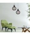 E27 pendel i svart metallnät - Ø30cm, modern design, utan ljuskälla