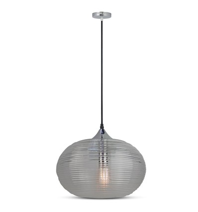 Ø35cm pendel med diamantslipat glas, E27 - Svart, metall, max 60W, utan ljuskälla