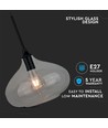 Ø28,5cm pendellampa i svart glas - E27 sockel, max 60W, IP20 inomhus, utan ljuskälla