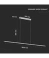 36W LED designer pendellampa i krom - 182cm, 2700lm, 4000K, IP20