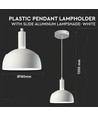E14 pendelupphäng med vit skärm - Max 60W, justerbar, modern design, utan ljuskälla