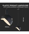 E14 pendelupphäng med justerbar skärm - Svart, Ø18cm, 1m sladd, max 60W, exkl. ljuskälla