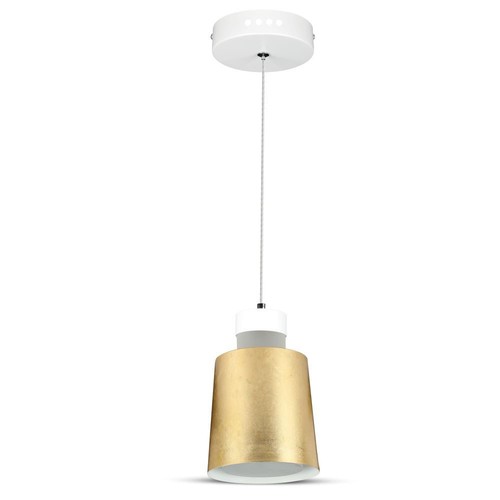 7W LED pendellampa - Guld akrylskärm, Ø12cm, inkl. ljuskälla