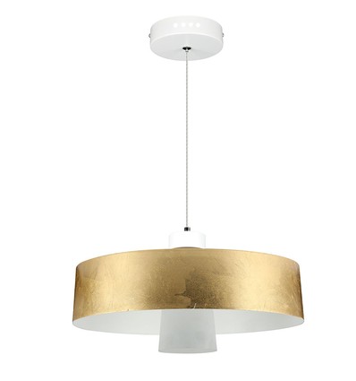 7W LED pendel, guld akrylskärm - Ø34cm, 3000K, 400lm, IP20