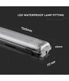 120cm 36W vattentät komplett LED-armatur - IP65, inkl. 2x 18W 6400K LED-lysör