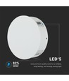 4W Rund LED vägglampa, vit - IP65, 360°, 3000K, aluminium, utomhus/inomhus, inkl. ljuskälla