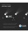 13,5W LED vägglampa med 3 huvuden - 1260lm, 3000K, svart finish, inkl. ljuskälla