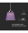7W LED pendel / taklampa - Krom med lila skärm, 4000K, Ø15cm, 90 grader ljusvinkel