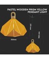 Pastel Wooden Prism pendel, gul - E27 sockel, 320x270mm, max 60W, 5 års garanti