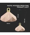 E27 pendel Pastel Wooden Prism - Rosa, Ø32 x 27 cm, utan ljuskälla