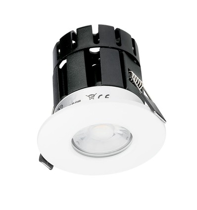 10W Bluetooth fire-rated LED downlight - CCT, dimbar, IP65, vit, Smart Home, 5 års garanti