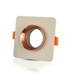 GU10 infälld spot - Fyrkantig, Off-white med matt rosaguld, IP20, utan ljuskälla