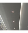 GU10 Fyrkantig downlight - Off-white med matt roséguld, Hål: 8cm, exkl. ljuskälla och sockel