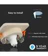 GU10 Fyrkantig downlight - Off-white med matt roséguld, Hål: 8cm, exkl. ljuskälla och sockel