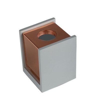 GU10 kvadratisk utanpåliggande spot i betong/gips - Matt roséguld, IP20 inomhus, utan ljuskälla