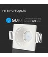 GU10 gips inbyggd lampa - vit, rund