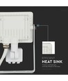 10W LED strålkastare med sensor, vit - Samsung LED, IP65, PIR