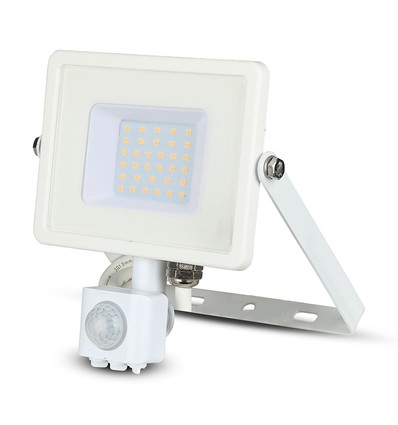 30W LED strålkastare med sensor, Samsung LED - IP65, vit, 6400K
